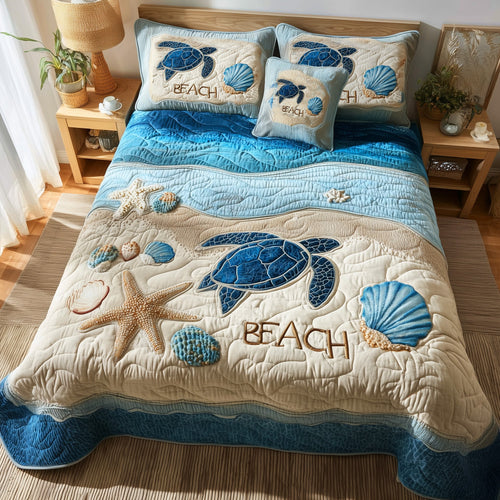 Tropical Beach 3-Piece Quilted Bedding Set GFTOHD8287