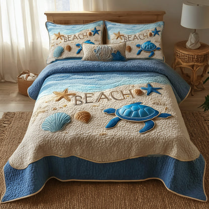 Tropical Beach 3-Piece Quilted Bedding Set GFTOHD8290