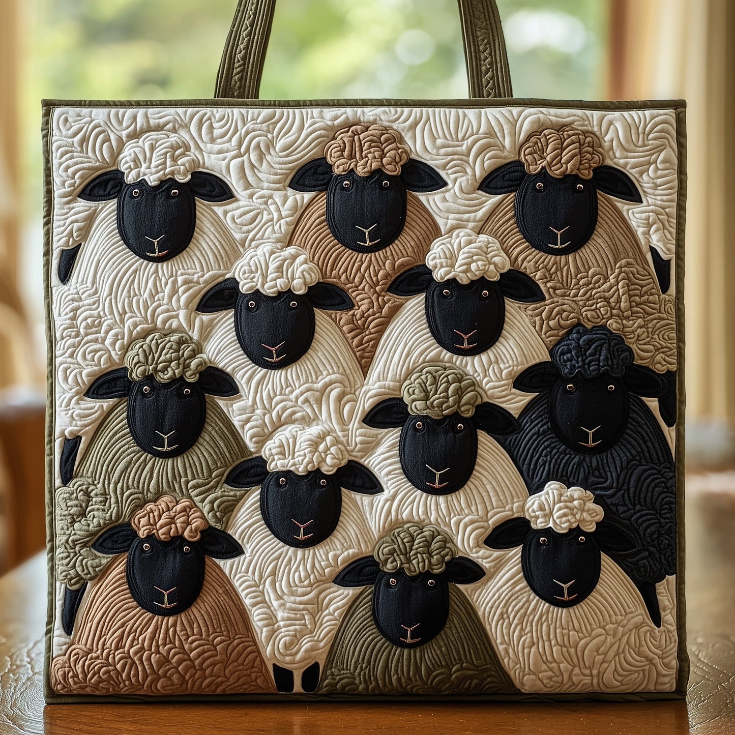Sheep Heaven Quilted Tote Bag