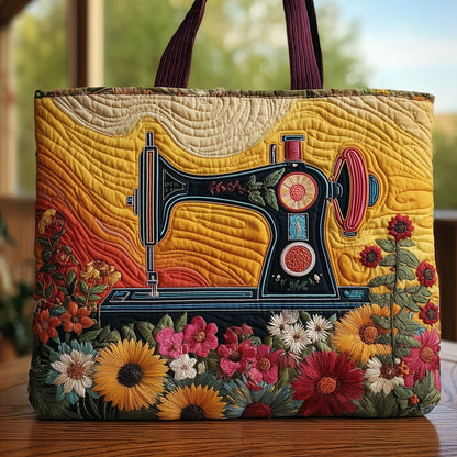 Artistic Sewing Machine Quilted Tote Bag GFTOHD8318