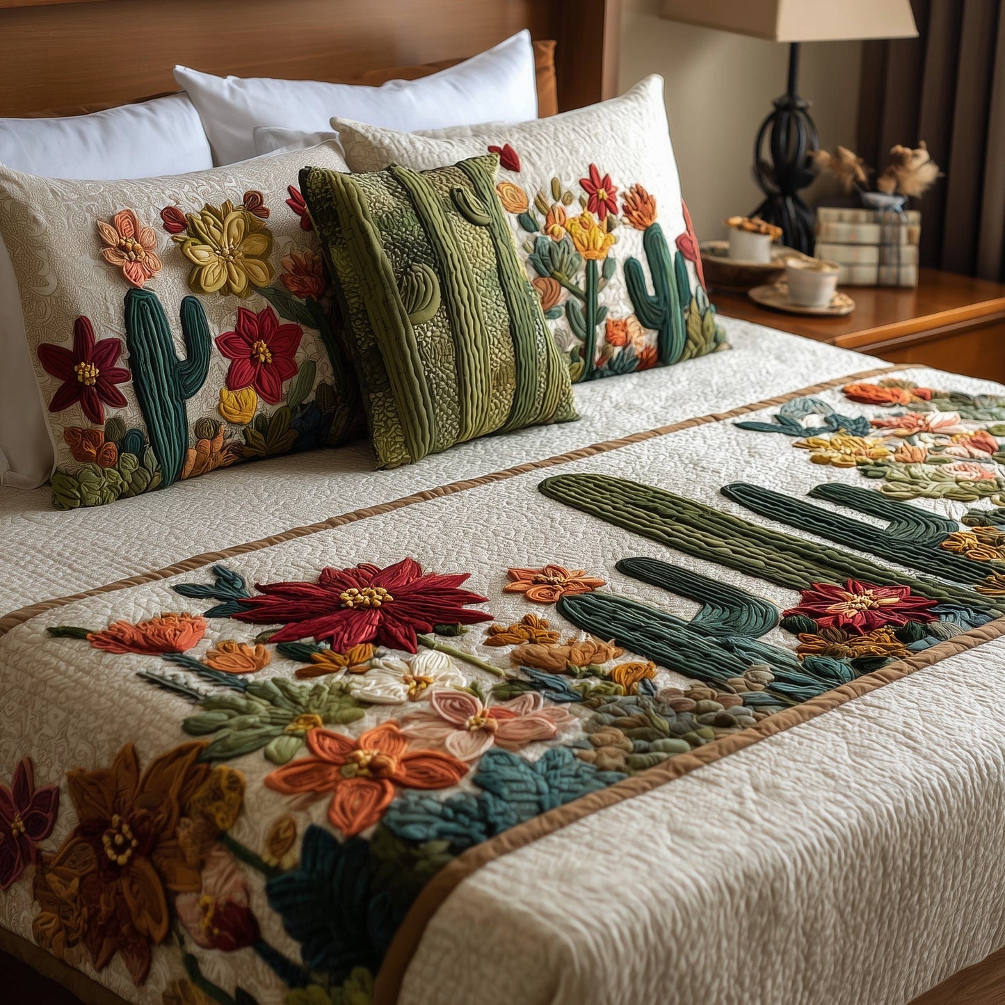 Cactus Heaven Quilted Bed Runner GFTOHD8340