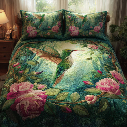 Hummingbird Heaven 3-Piece Quilted Bedding Set GFTOHD8367