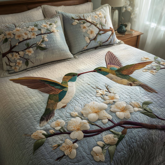 Hummingbird Heaven 3-Piece Quilted Bedding Set GFTOHD8368