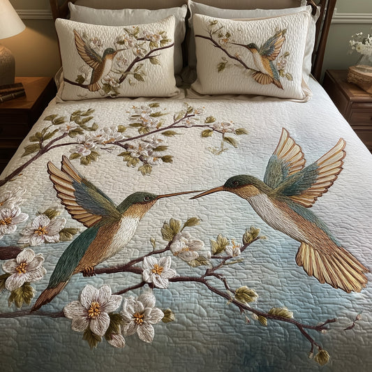 Hummingbird Heaven 3-Piece Quilted Bedding Set GFTOHD8369