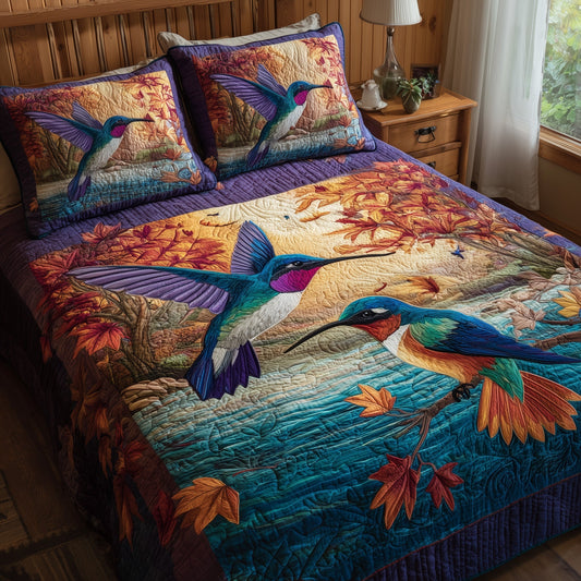 Hummingbird Heaven 3-Piece Quilted Bedding Set GFTOHD8370