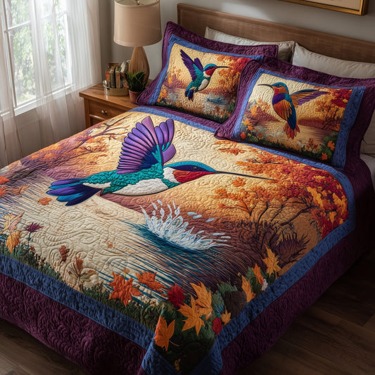 Hummingbird Heaven 3-Piece Quilted Bedding Set GFTOHD8371