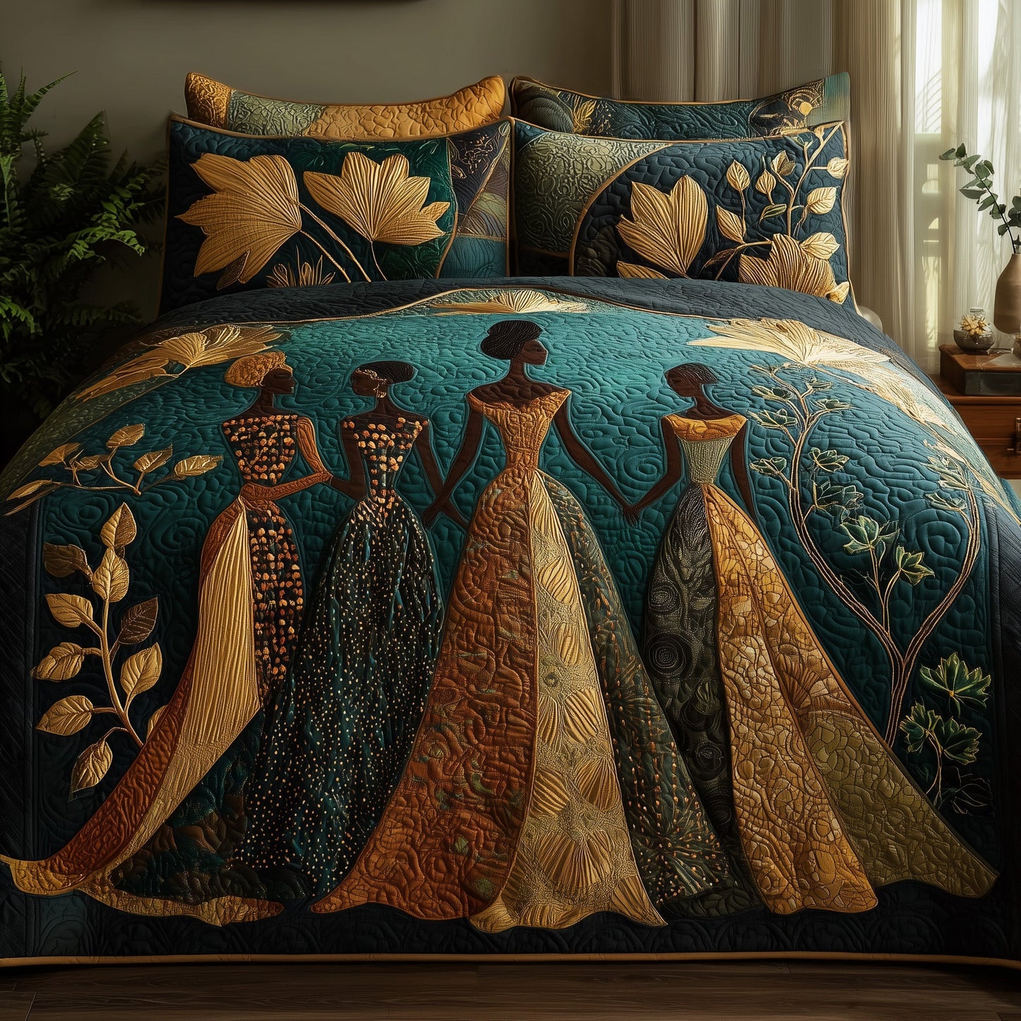 Golden Queens 3-Piece Quilted Bedding Set GFTOHD8413