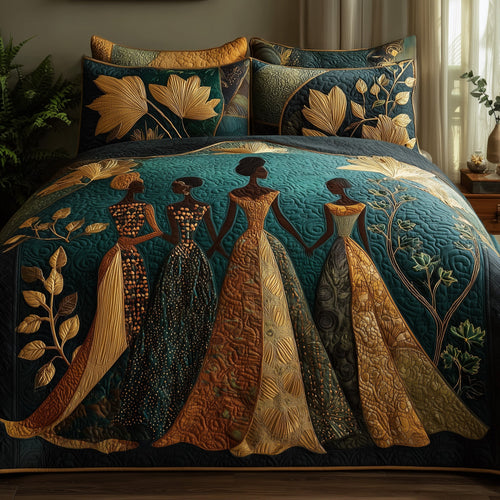 Golden Queens 3-Piece Quilted Bedding Set GFTOHD8413