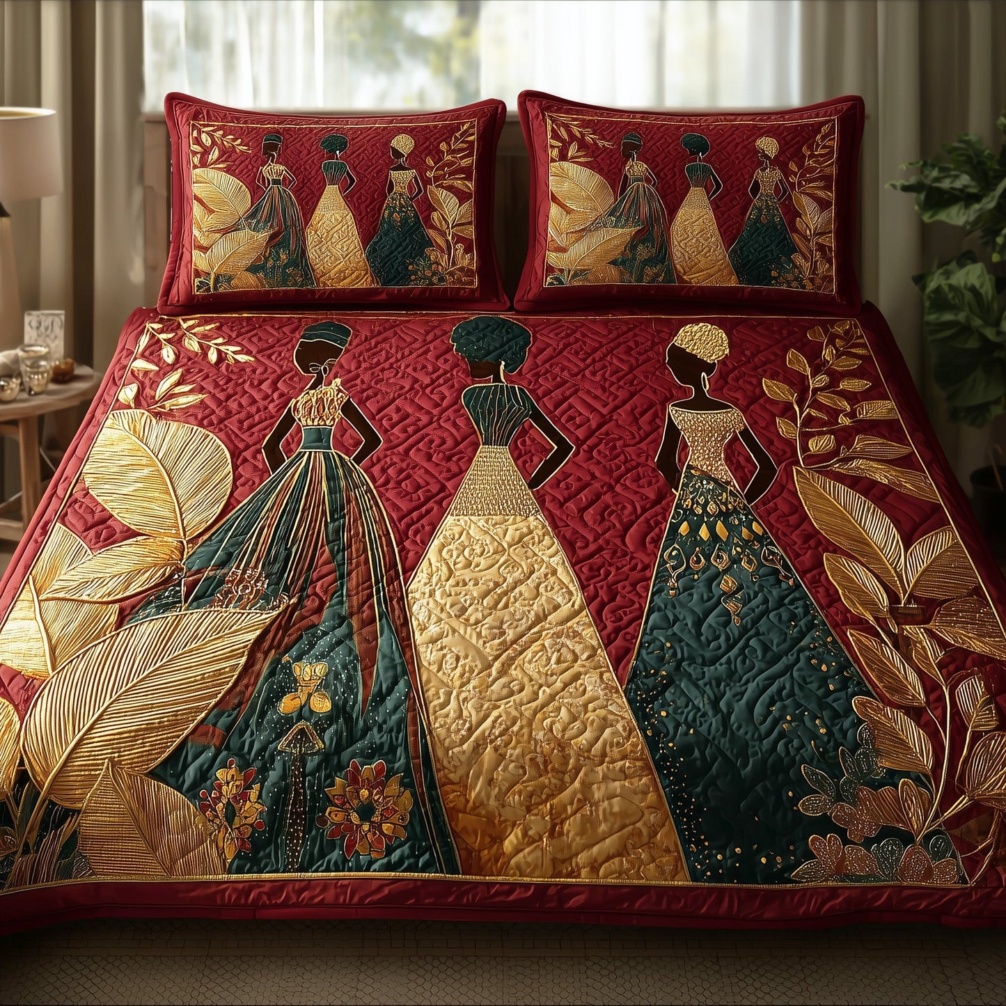 Golden Queens 3-Piece Quilted Bedding Set GFTOHD8416