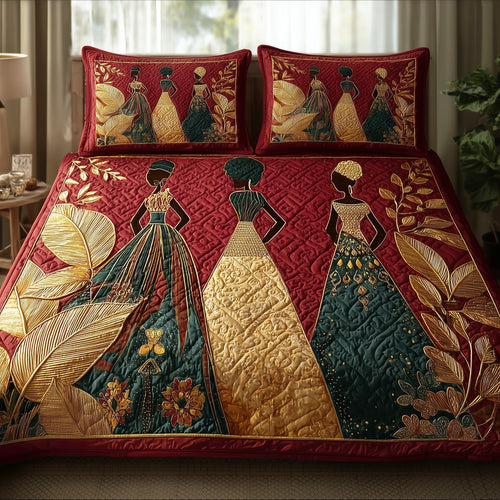 Golden Queens 3-Piece Quilted Bedding Set GFTOHD8416