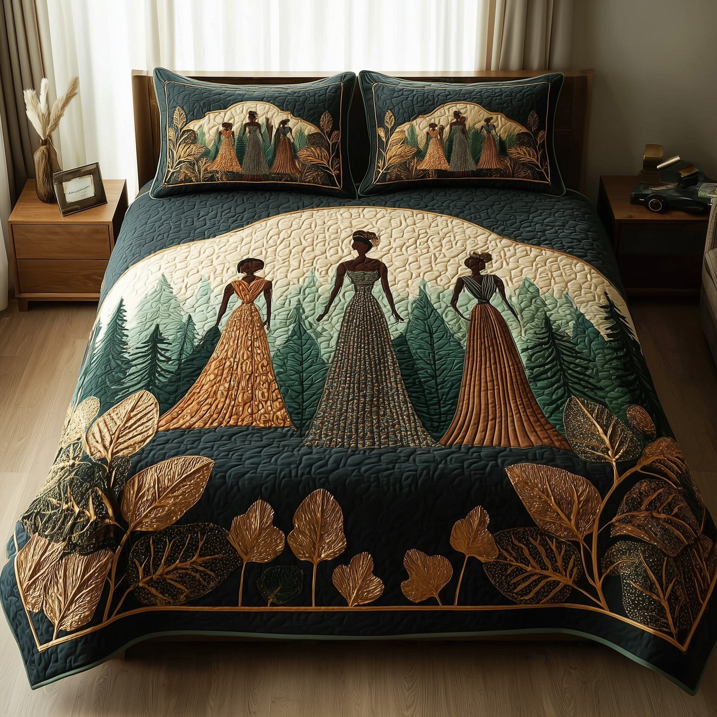 Golden Queens 3-Piece Quilted Bedding Set GFTOHD8419