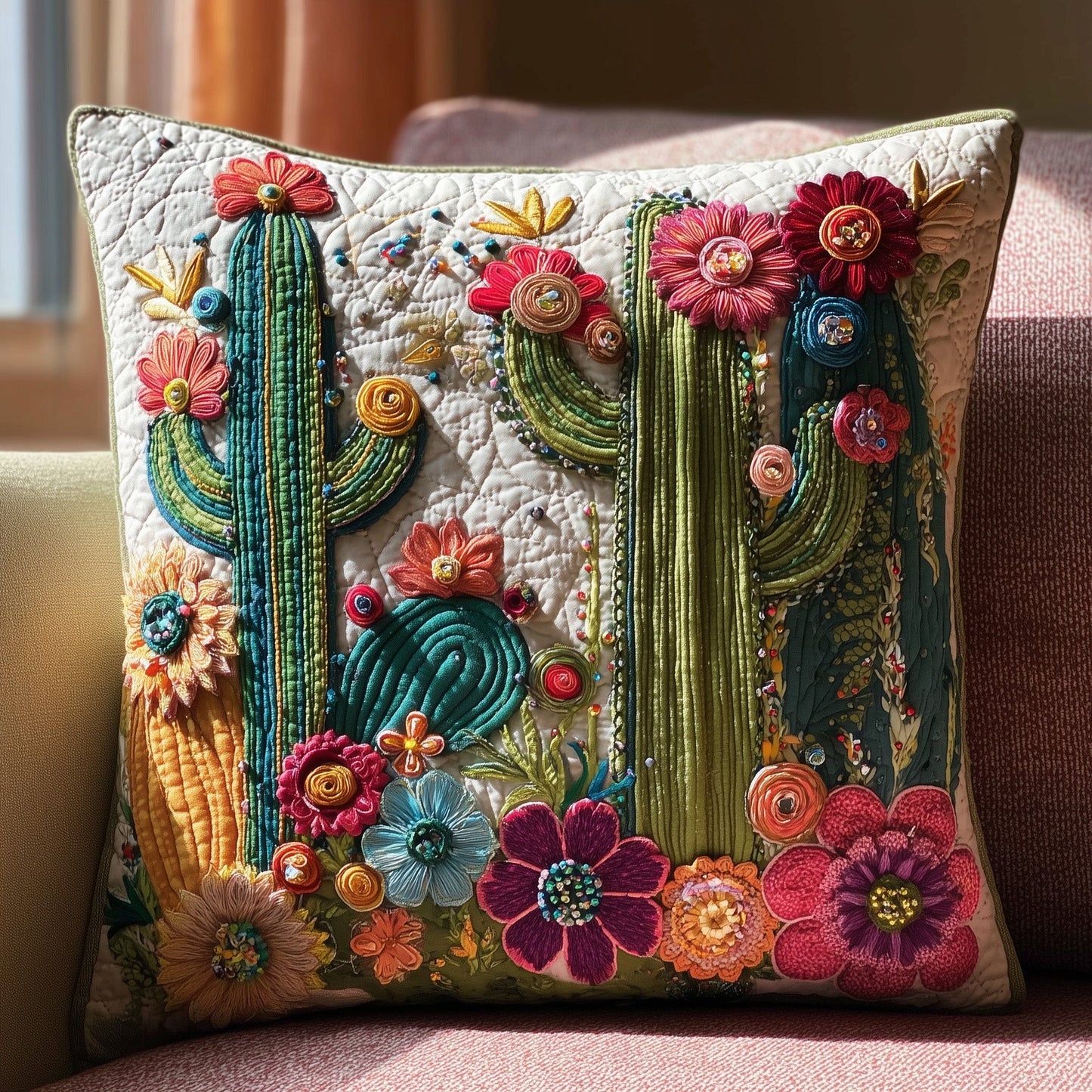 Cactus Heaven Quilted Pillow Case GFTOHD8420