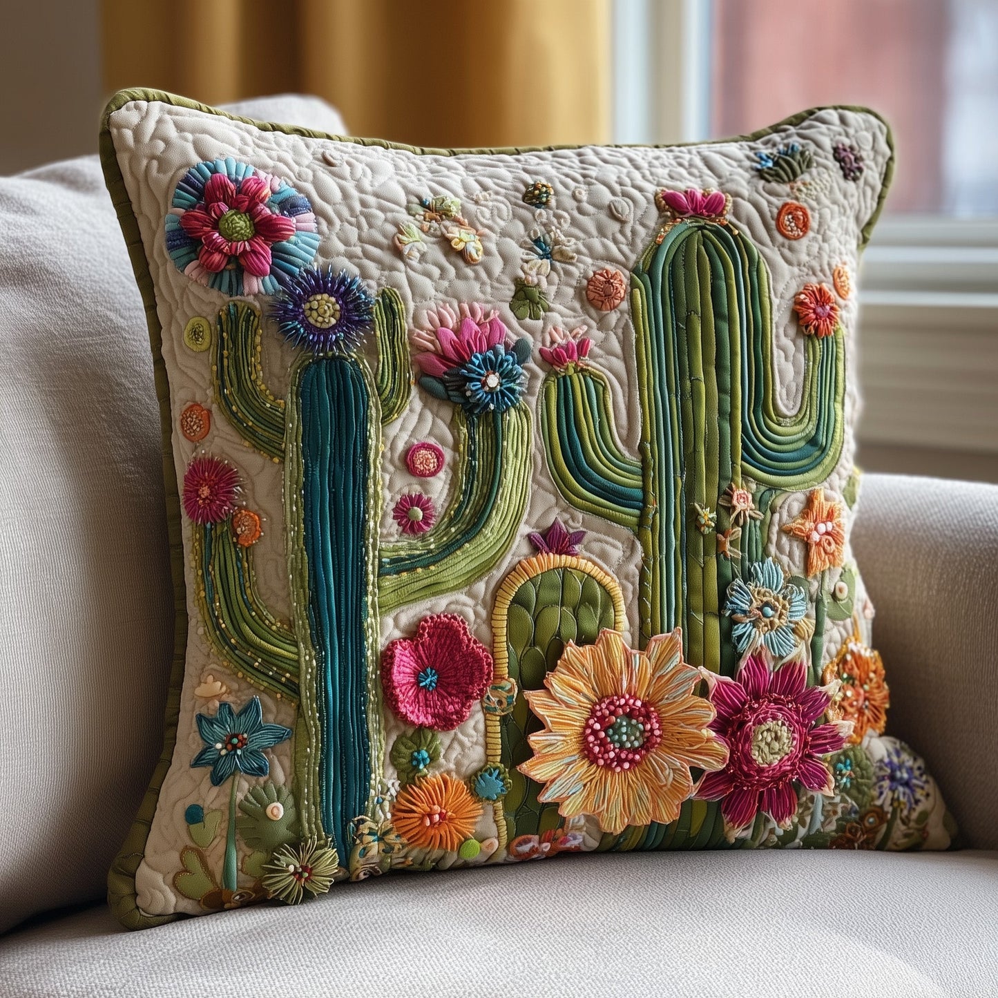 Cactus Heaven Quilted Pillow Case GFTOHD8421