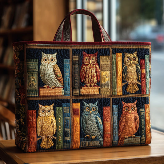 Bookish Owl Heaven Quilted Tote Bag GFTOHD8436
