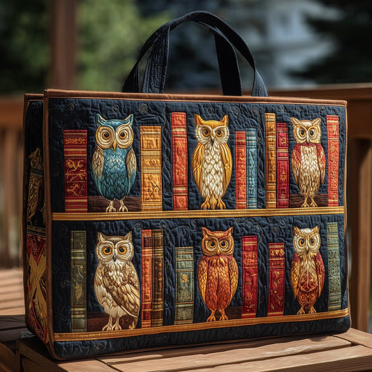 Bookish Owl Heaven Quilted Tote Bag GFTOHD8437