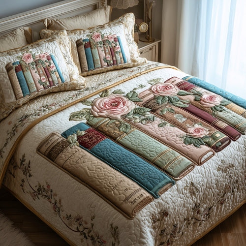 Bookish 3-Piece Quilted Bedding Set GFTOHD8466