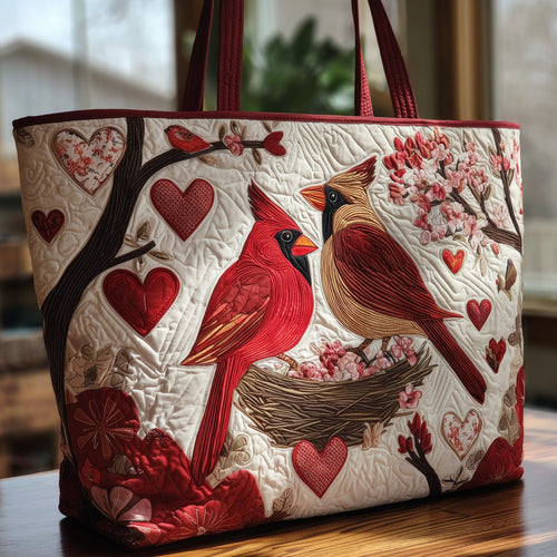 Cardinal Love Dance Quilted Tote Bag GFTOHD8488