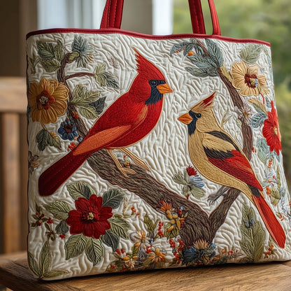 Cardinal Love Dance Quilted Tote Bag GFTOHD8493