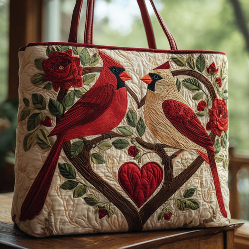 Cardinal Love Dance Quilted Tote Bag GFTOHD8497