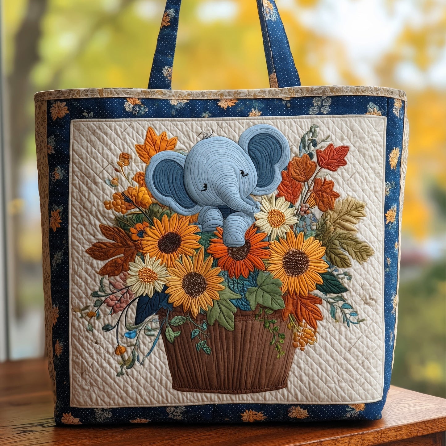 Baby Elephant Quilted Tote Bag GFTOHD8501