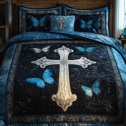 Faithful Cross 3-Piece Quilted Bedding Set GFTOHD8513