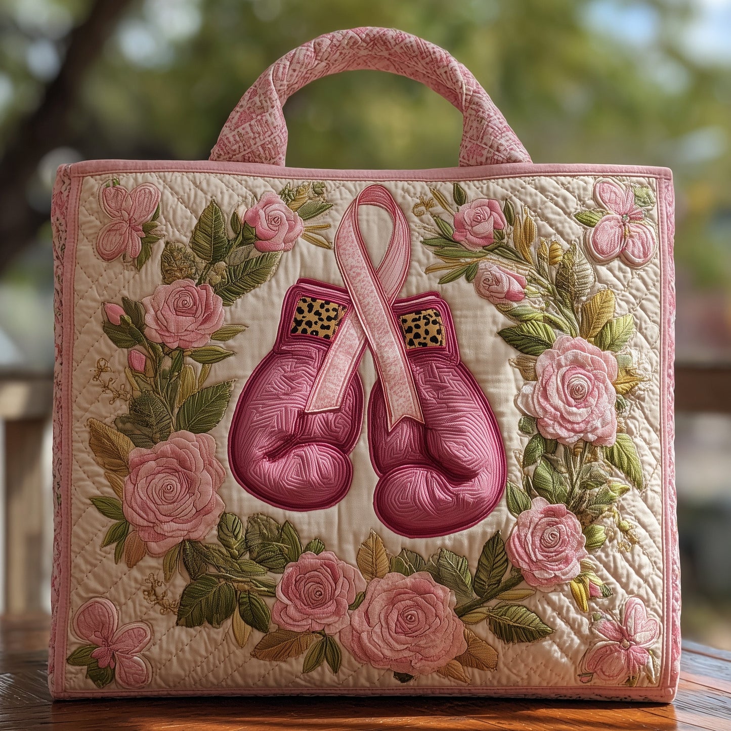 Breast Cancer Quilted Tote Bag GFTOHD8527