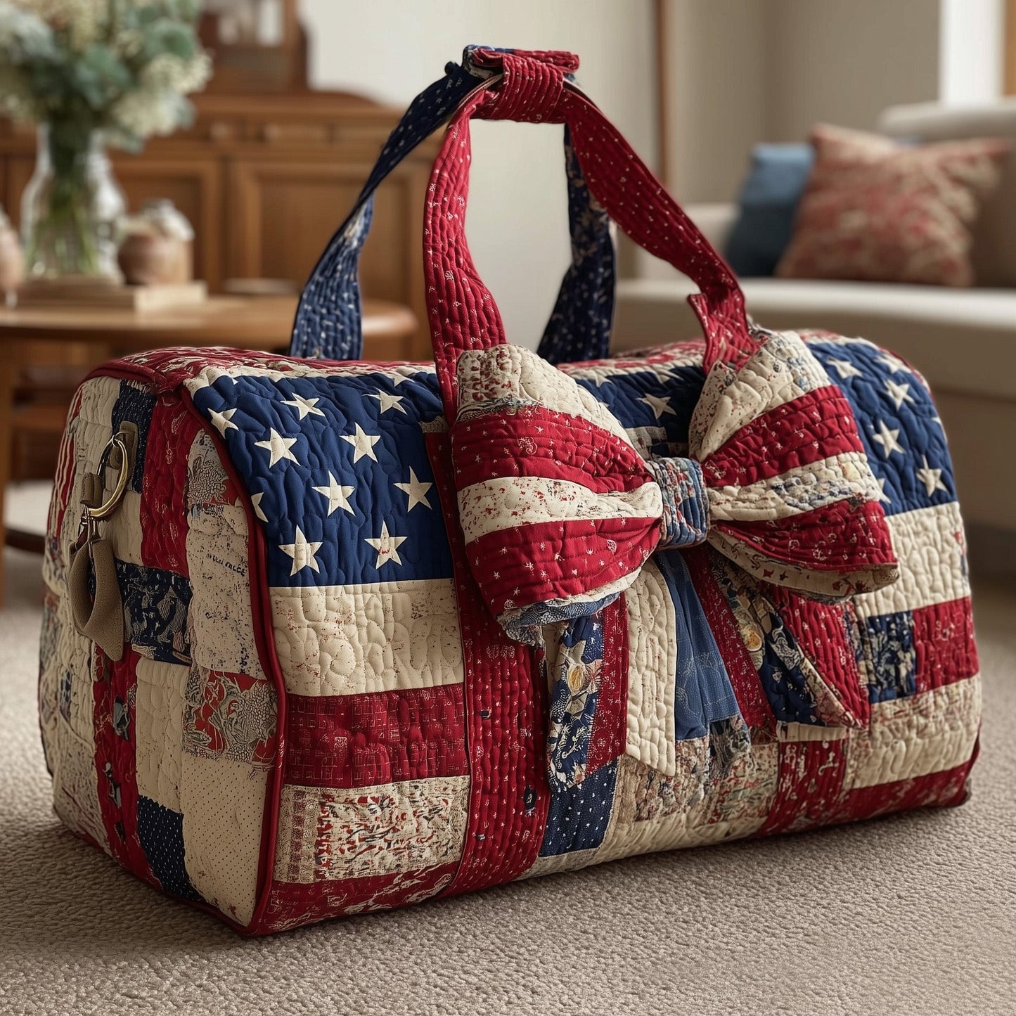 Patriotic Bow Quilted Duffle Bag GFTOHD8532