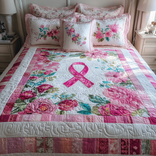 Breast Cancer 3-Piece Quilted Bedding Set GFTOHD8538