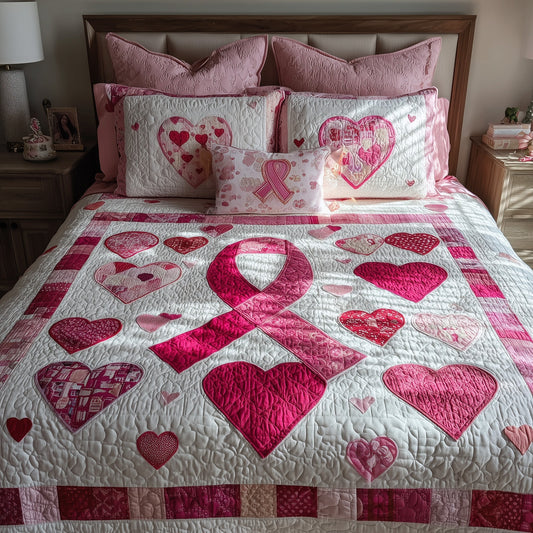 Breast Cancer 3-Piece Quilted Bedding Set GFTOHD8539