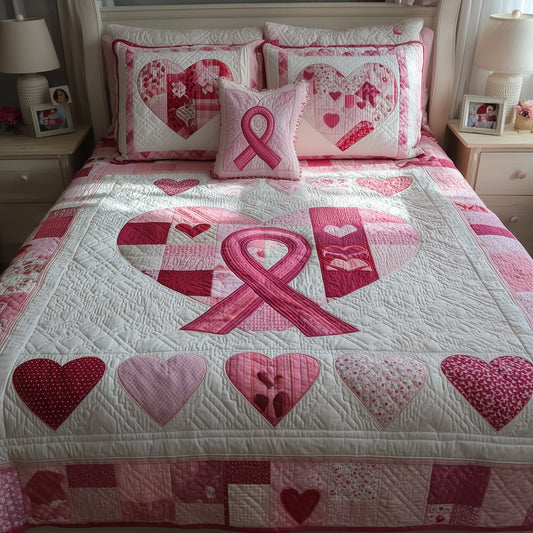 Breast Cancer 3-Piece Quilted Bedding Set GFTOHD8540