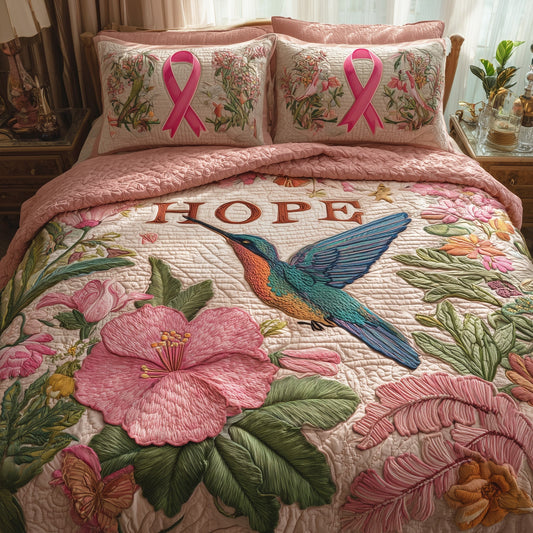 Breast Cancer 3-Piece Quilted Bedding Set GFTOHD8541