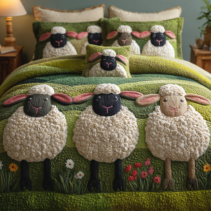 Sheep Heaven 3-Piece Quilted Bedding Set GFTOHD8543