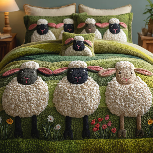 Sheep Heaven 3-Piece Quilted Bedding Set GFTOHD8543