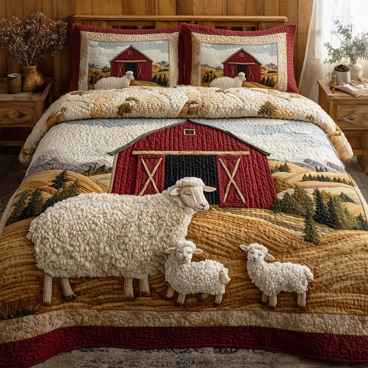 Sheep Heaven 3-Piece Quilted Bedding Set GFTOHD8544