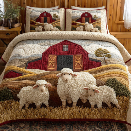 Sheep Heaven 3-Piece Quilted Bedding Set GFTOHD8545