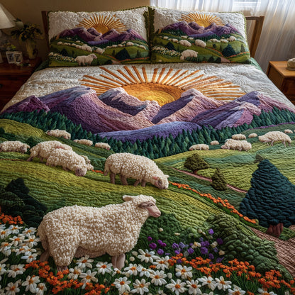 Sheep Heaven 3-Piece Quilted Bedding Set GFTOHD8546