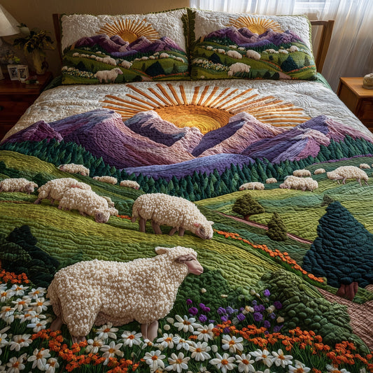 Sheep Heaven 3-Piece Quilted Bedding Set GFTOHD8546