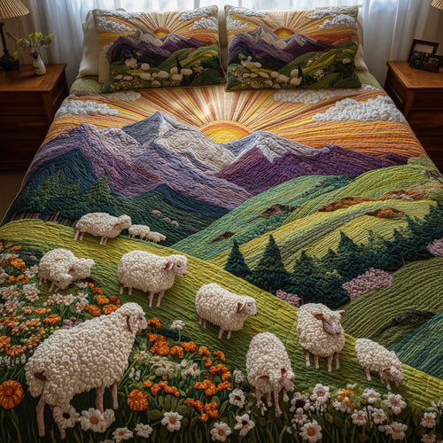 Sheep Heaven 3-Piece Quilted Bedding Set GFTOHD8547