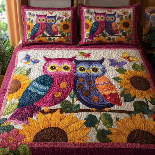 Owl Heaven 3-Piece Quilted Bedding Set GFTOHD8591