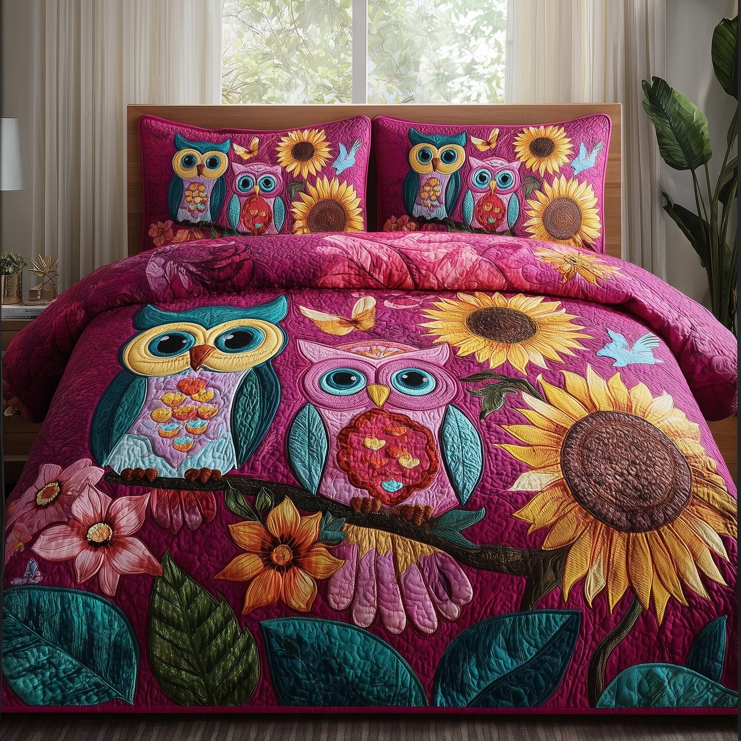 Owl Heaven 3-Piece Quilted Bedding Set GFTOHD8592