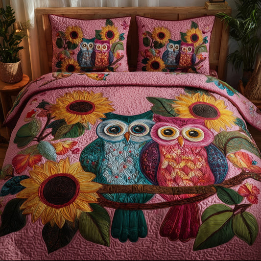 Owl Heaven 3-Piece Quilted Bedding Set GFTOHD8593