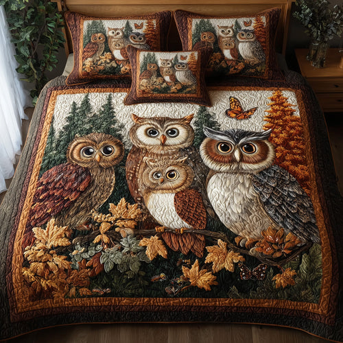 Owl Heaven 3-Piece Quilted Bedding Set GFTOHD8594