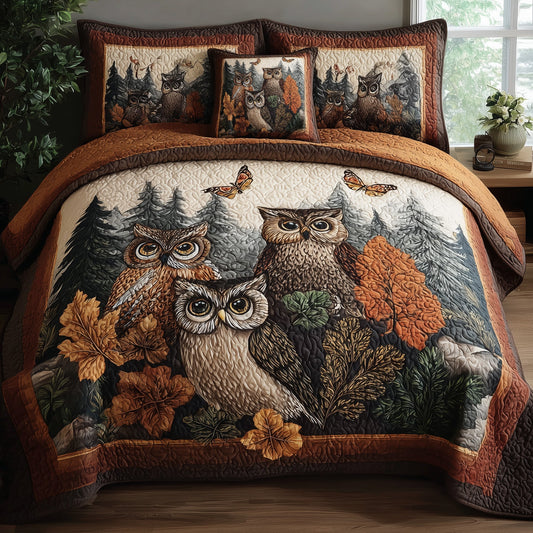 Owl Heaven 3-Piece Quilted Bedding Set GFTOHD8595