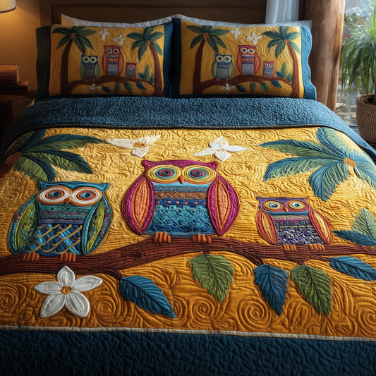 Owl Heaven 3-Piece Quilted Bedding Set GFTOHD8598