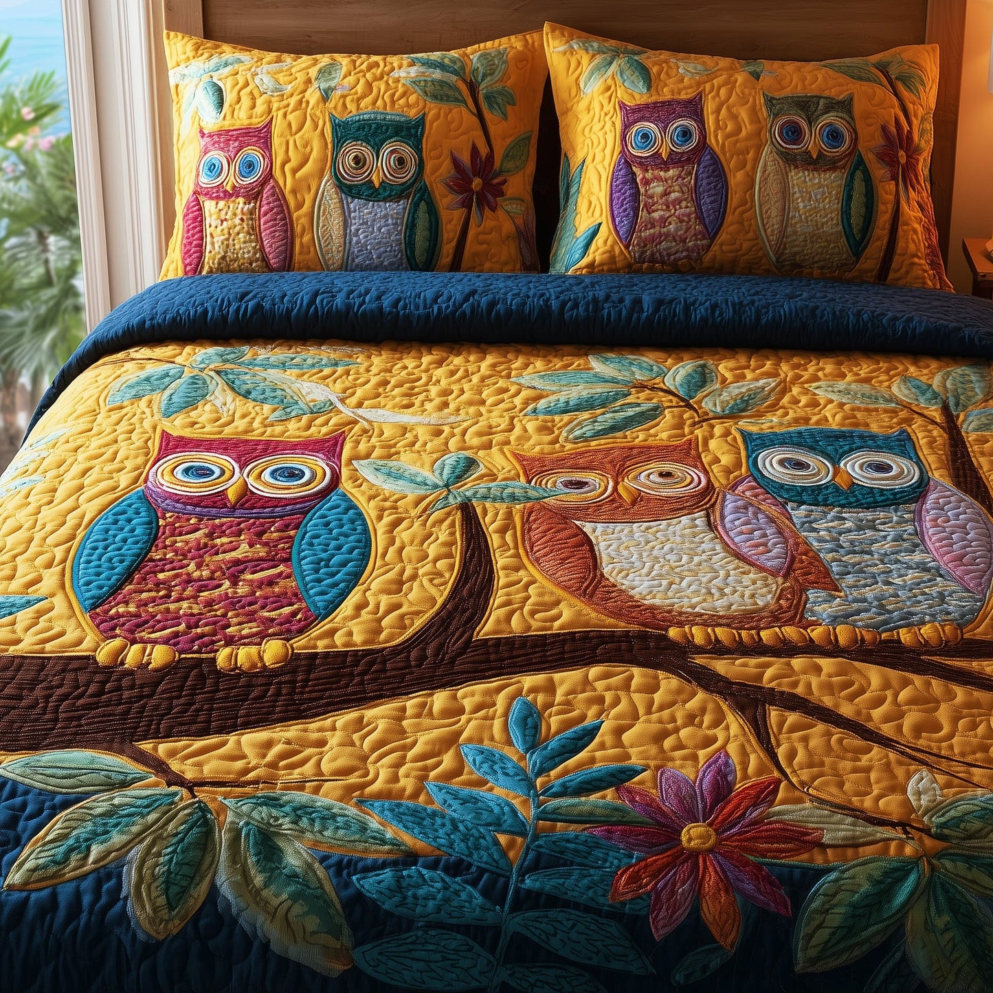 Owl Heaven 3-Piece Quilted Bedding Set GFTOHD8599