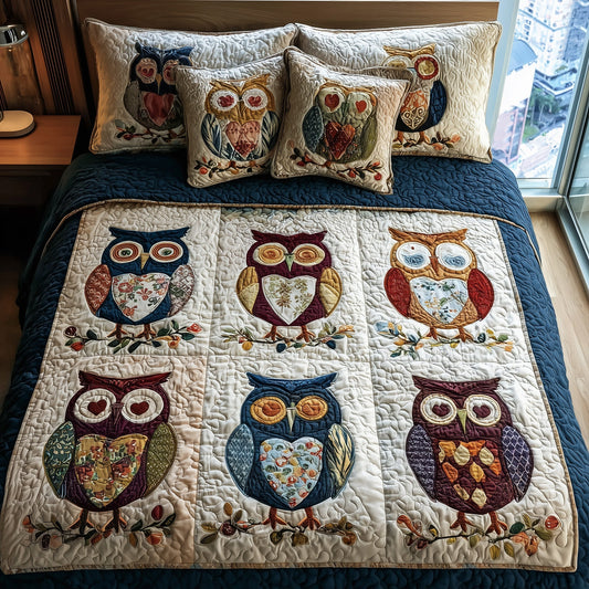 Owl Heaven 3-Piece Quilted Bedding Set GFTOHD8600