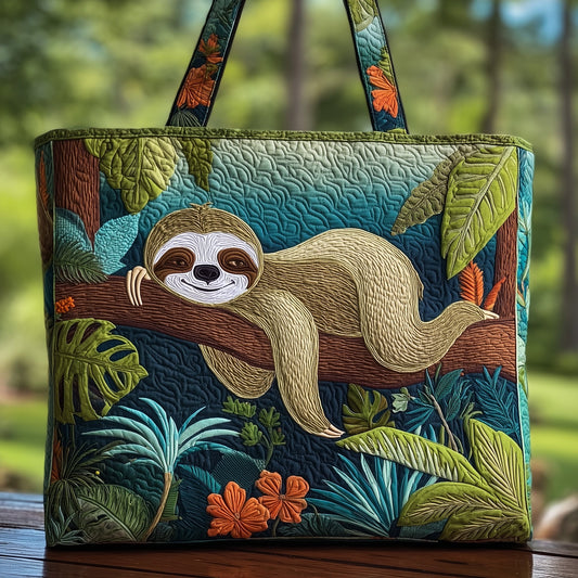 Chilling Sloth Quilted Tote Bag GFTOHD8602