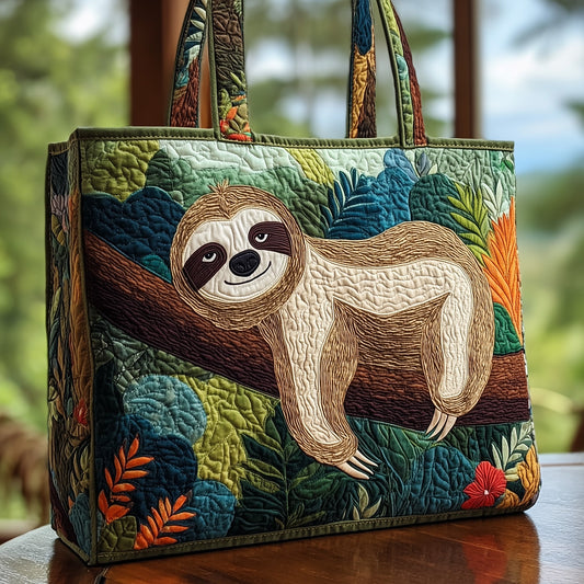Chilling Sloth Quilted Tote Bag GFTOHD8603