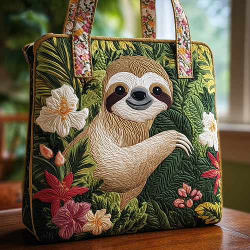 Chilling Sloth Quilted Tote Bag GFTOHD8607