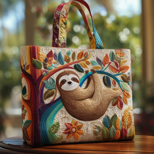 Chilling Sloth Quilted Tote Bag GFTOHD8609